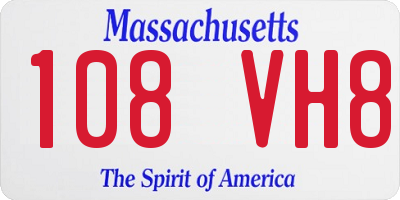 MA license plate 108VH8