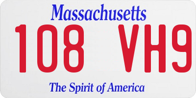 MA license plate 108VH9