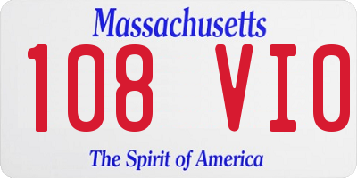 MA license plate 108VI0