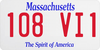MA license plate 108VI1