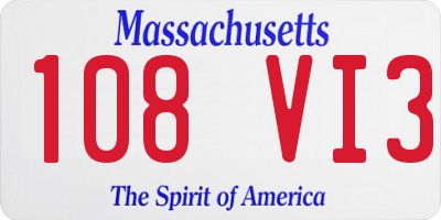 MA license plate 108VI3