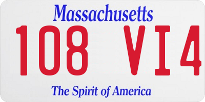 MA license plate 108VI4