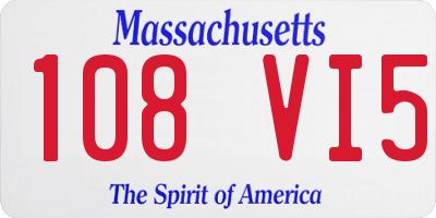 MA license plate 108VI5