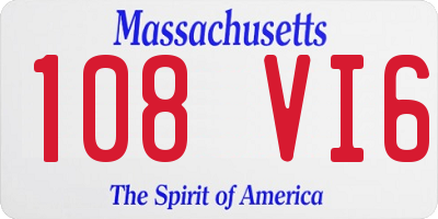 MA license plate 108VI6