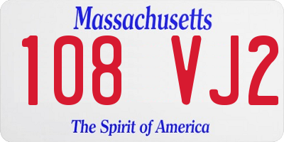 MA license plate 108VJ2