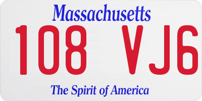 MA license plate 108VJ6