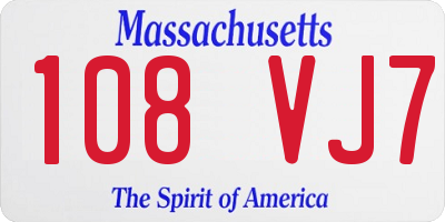 MA license plate 108VJ7