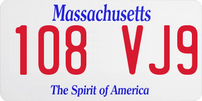 MA license plate 108VJ9