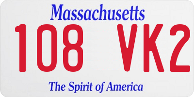 MA license plate 108VK2
