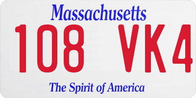 MA license plate 108VK4