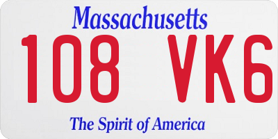 MA license plate 108VK6