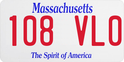 MA license plate 108VL0
