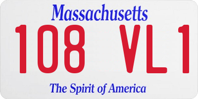 MA license plate 108VL1