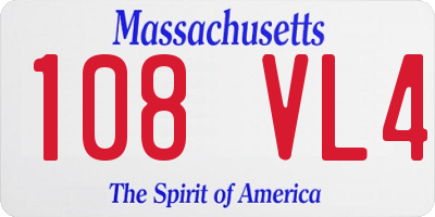 MA license plate 108VL4