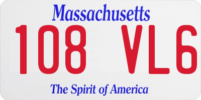 MA license plate 108VL6
