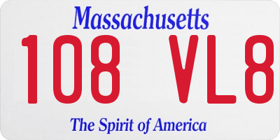 MA license plate 108VL8