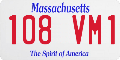 MA license plate 108VM1