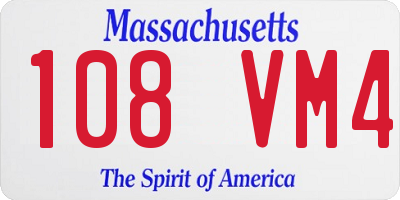 MA license plate 108VM4