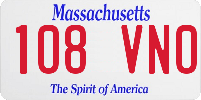 MA license plate 108VN0