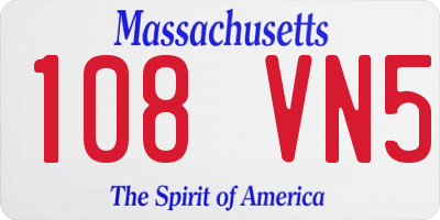 MA license plate 108VN5