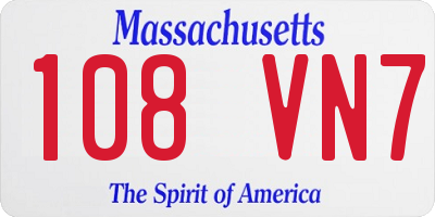 MA license plate 108VN7