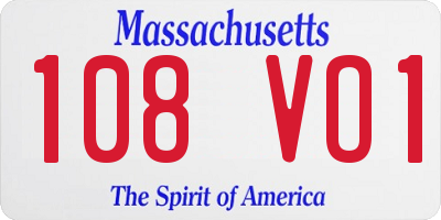MA license plate 108VO1