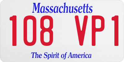 MA license plate 108VP1
