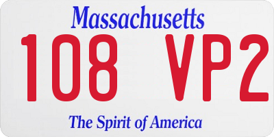 MA license plate 108VP2