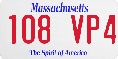 MA license plate 108VP4