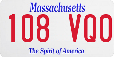 MA license plate 108VQ0