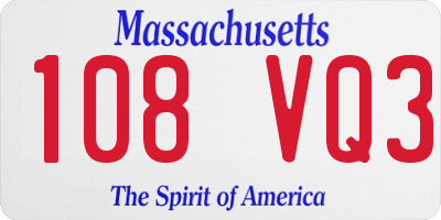 MA license plate 108VQ3