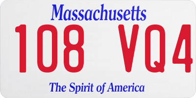 MA license plate 108VQ4
