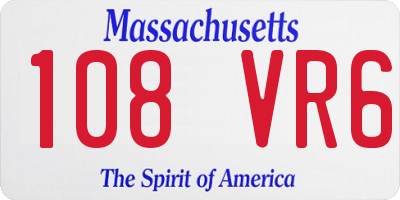MA license plate 108VR6
