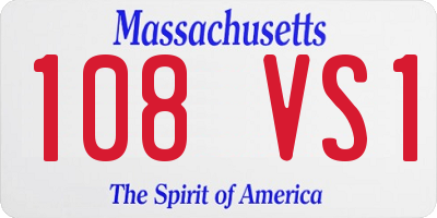 MA license plate 108VS1