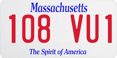 MA license plate 108VU1