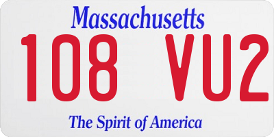 MA license plate 108VU2