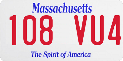 MA license plate 108VU4