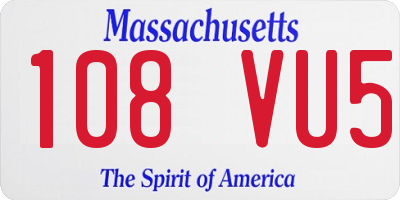 MA license plate 108VU5