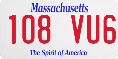 MA license plate 108VU6