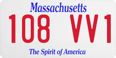 MA license plate 108VV1