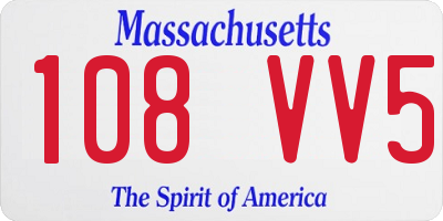 MA license plate 108VV5