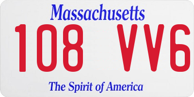 MA license plate 108VV6