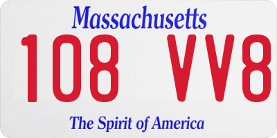 MA license plate 108VV8
