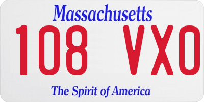MA license plate 108VX0