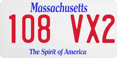 MA license plate 108VX2