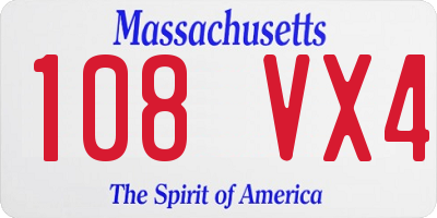 MA license plate 108VX4