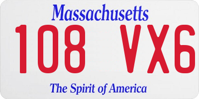 MA license plate 108VX6