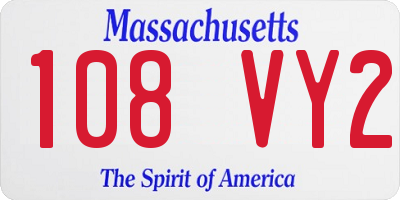 MA license plate 108VY2