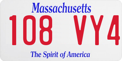 MA license plate 108VY4