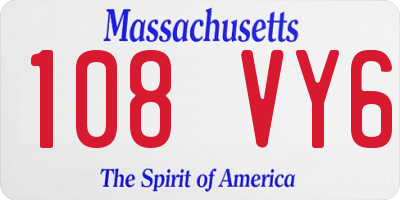 MA license plate 108VY6